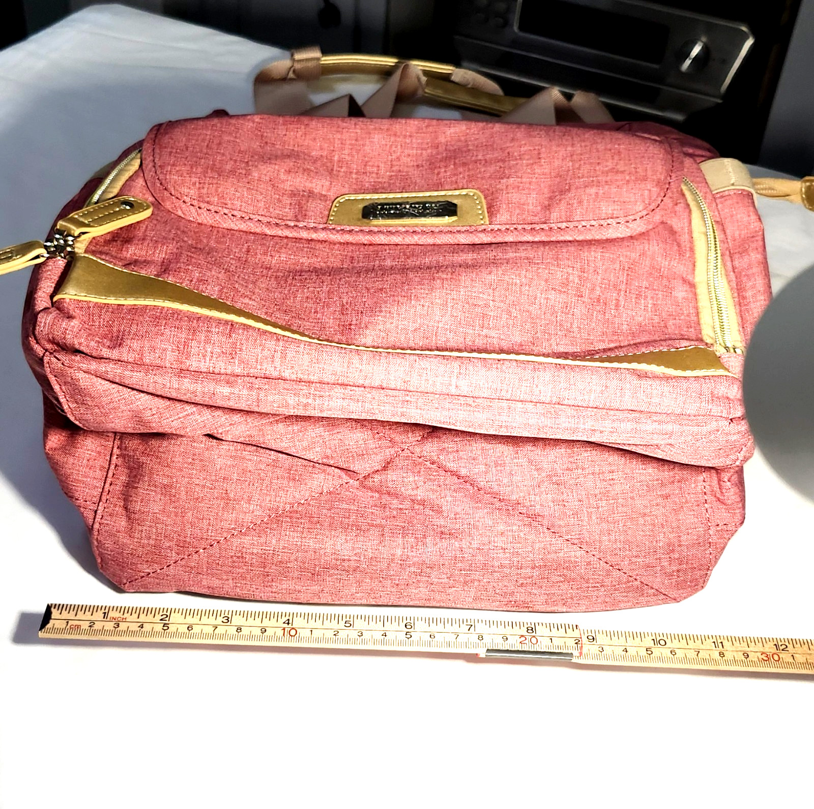 NEW Women’s Laptop Backpack 15.6″ Travel Bag USB Port Pink Gold TSA