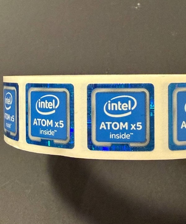 2 Pcs Intel Atom x 5 Inside Sticker Label Decal 18mm x 18mm