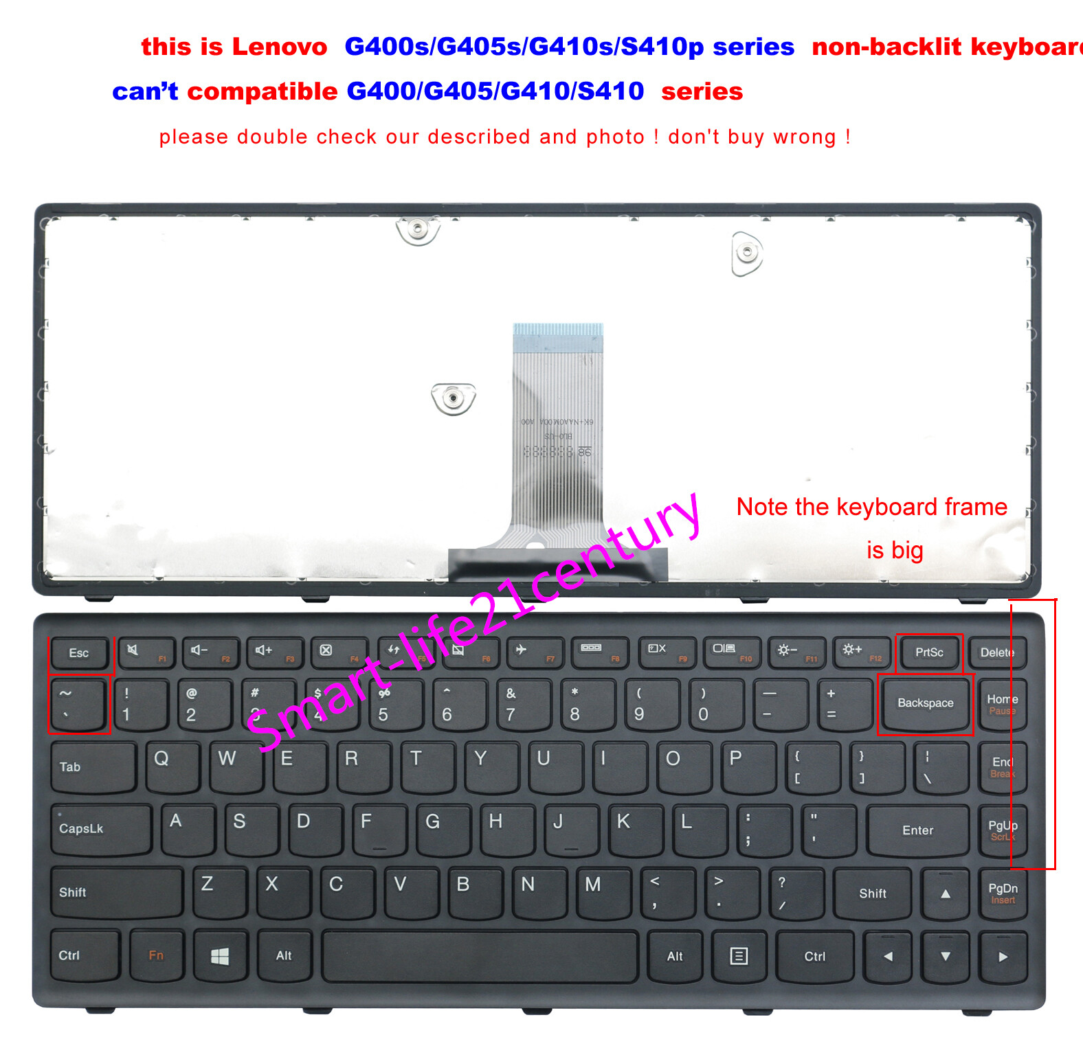 For Lenovo Z410 G400s G405s G410s S410P Flex 14 Keyboard–(unfit G400 G405 S410)