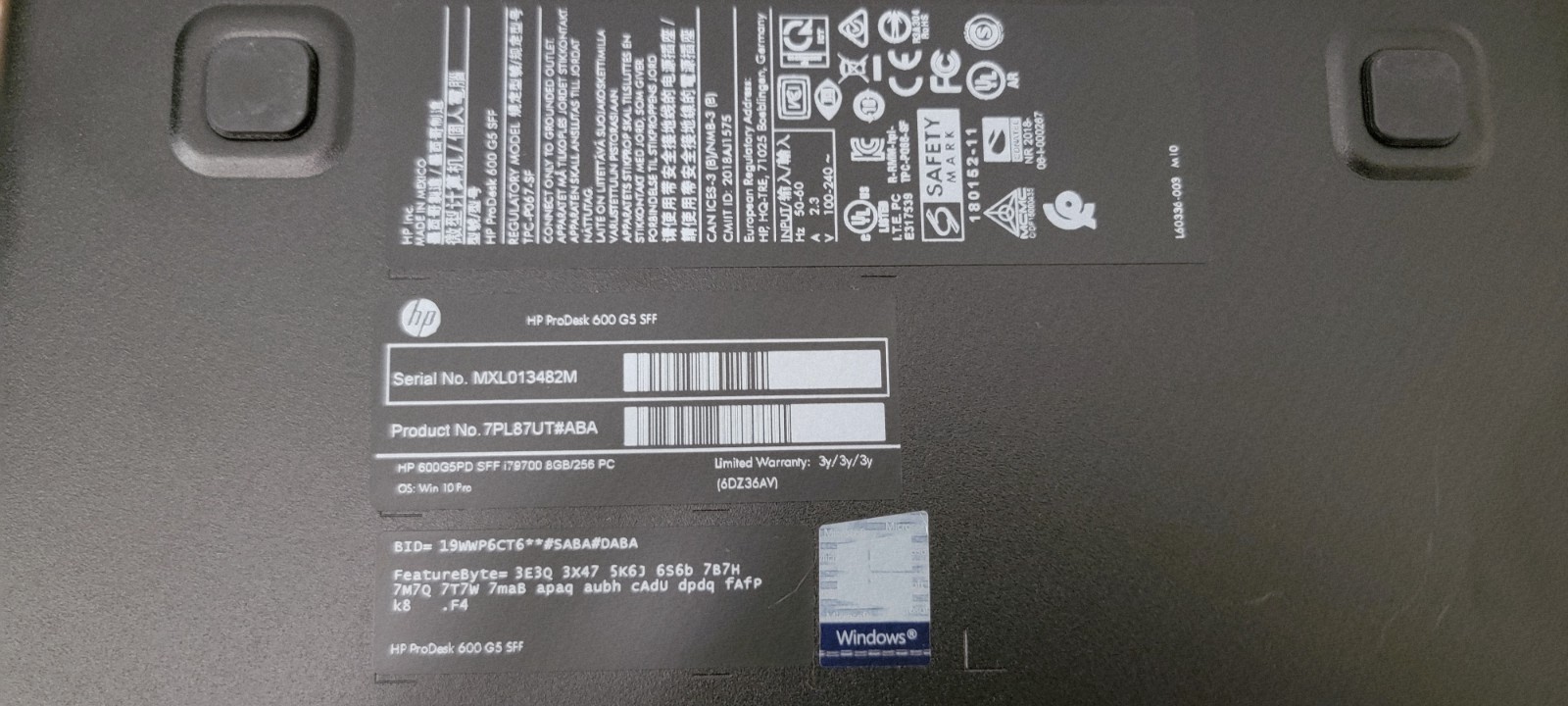 HP Prodesk 600 G5 sff i7-9700 *WIN 11 PRO READY*
