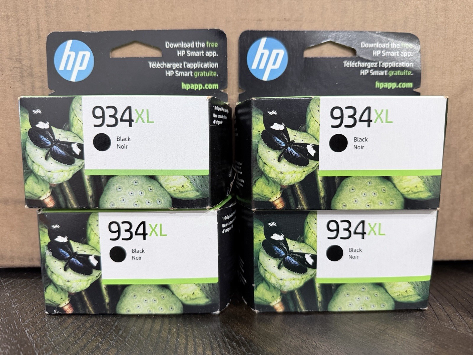 Genuine HP 934XL Black Ink Cartridge Lot Of 4 Brand New (Different Dates)
