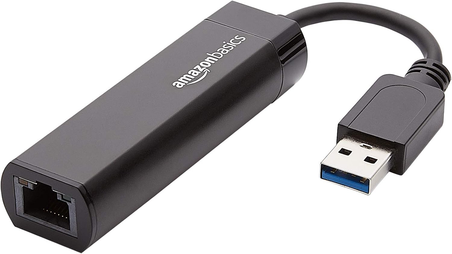 Amazon Basics Ethernet Adapter USB 3.0 to RJ45 Gigabit Internet Black