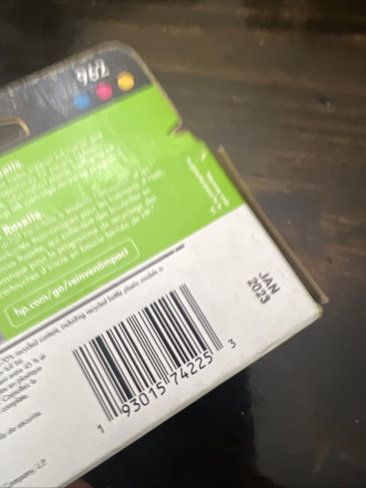 HP 962 Cyan, Magenta, Yellow Ink Cartridges 3YP00AN Exp 1-2023 Authentic Color