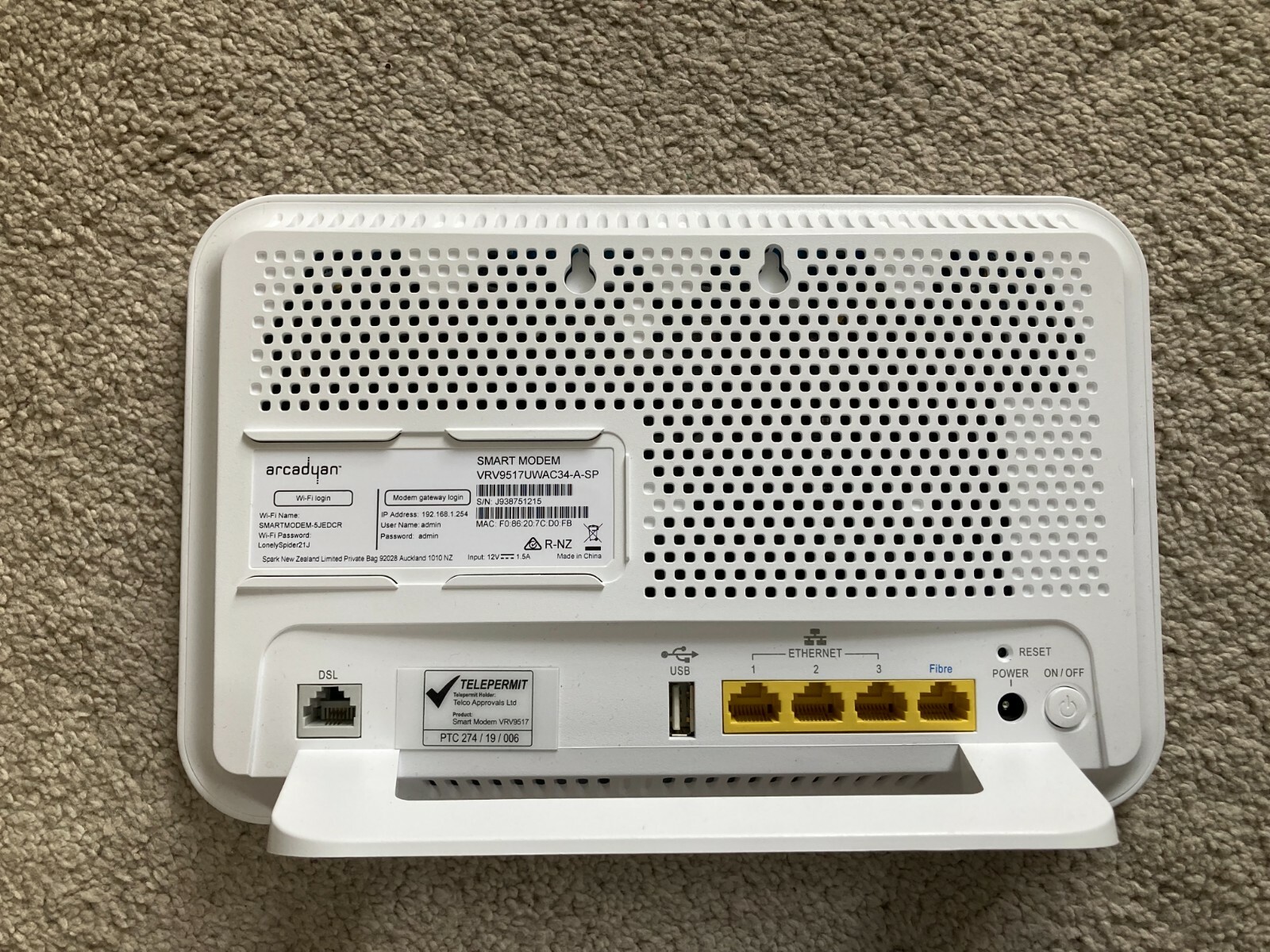 arcadyan modem VRV9517