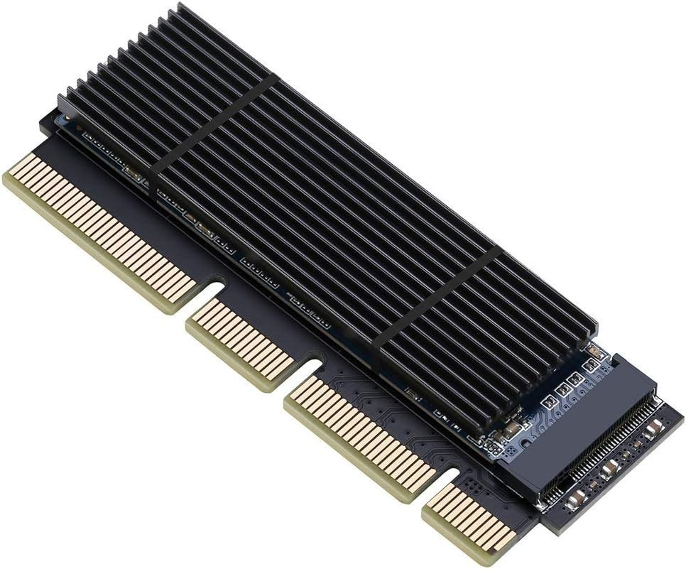 Adapter w/Heat Sink M.2 NVME (Key M) SSD to PCIE3.0 X16 Connector Expansion Card