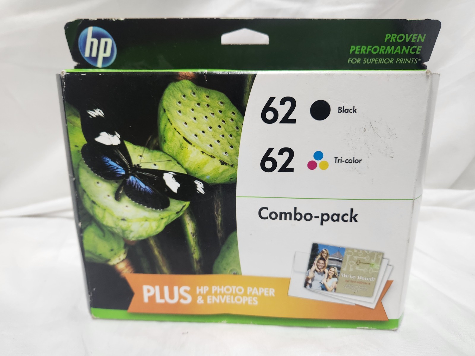 HP 62 Black & Tri-Color Ink Cartridges Combo Pack Dated 2015