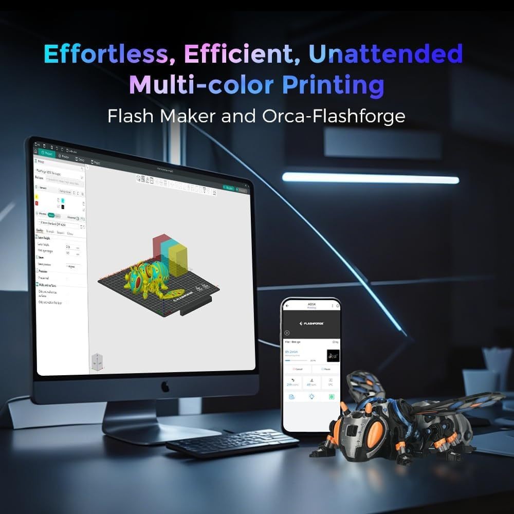 FLASHFORGE AD5X Multi-Color 3D Printer CoreXY 600mm/s High-Speed Auto Refill
