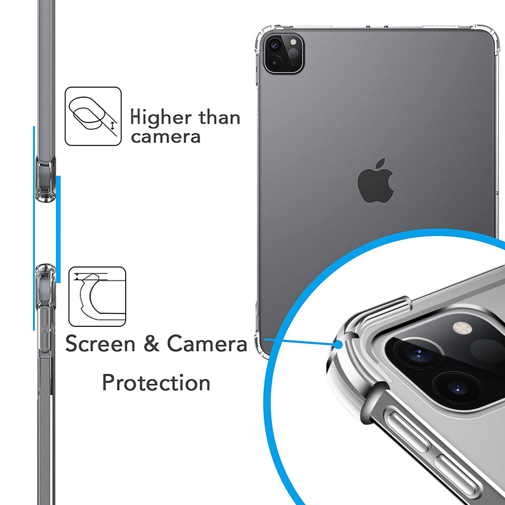 Shockproof Clear Soft TPU Silicone Case Cover For New iPad Pro 11″ 12.9″ Air 13′