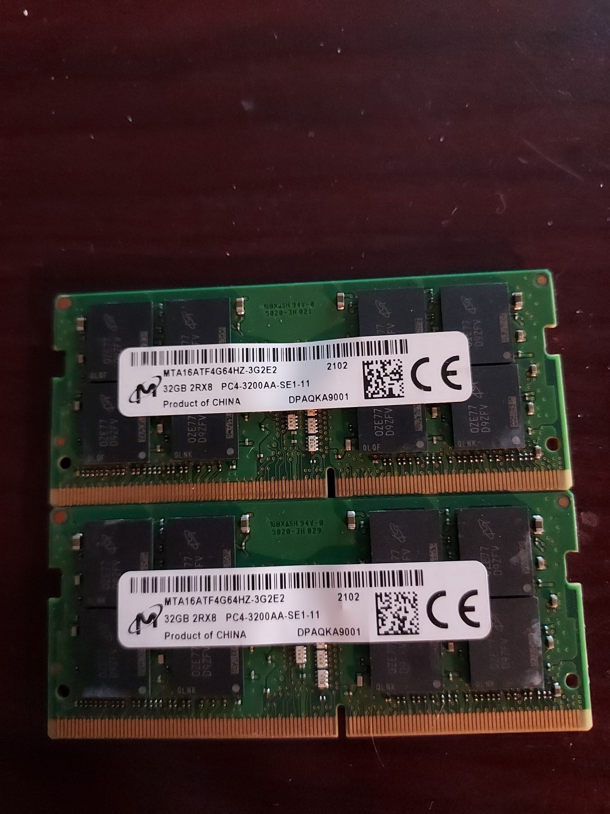 Micron 64GB (2X32GB) 2Rx8 PC4-3200AA-SE1-11 Laptop SODIMM HMAA4GS6AJR8N-XN