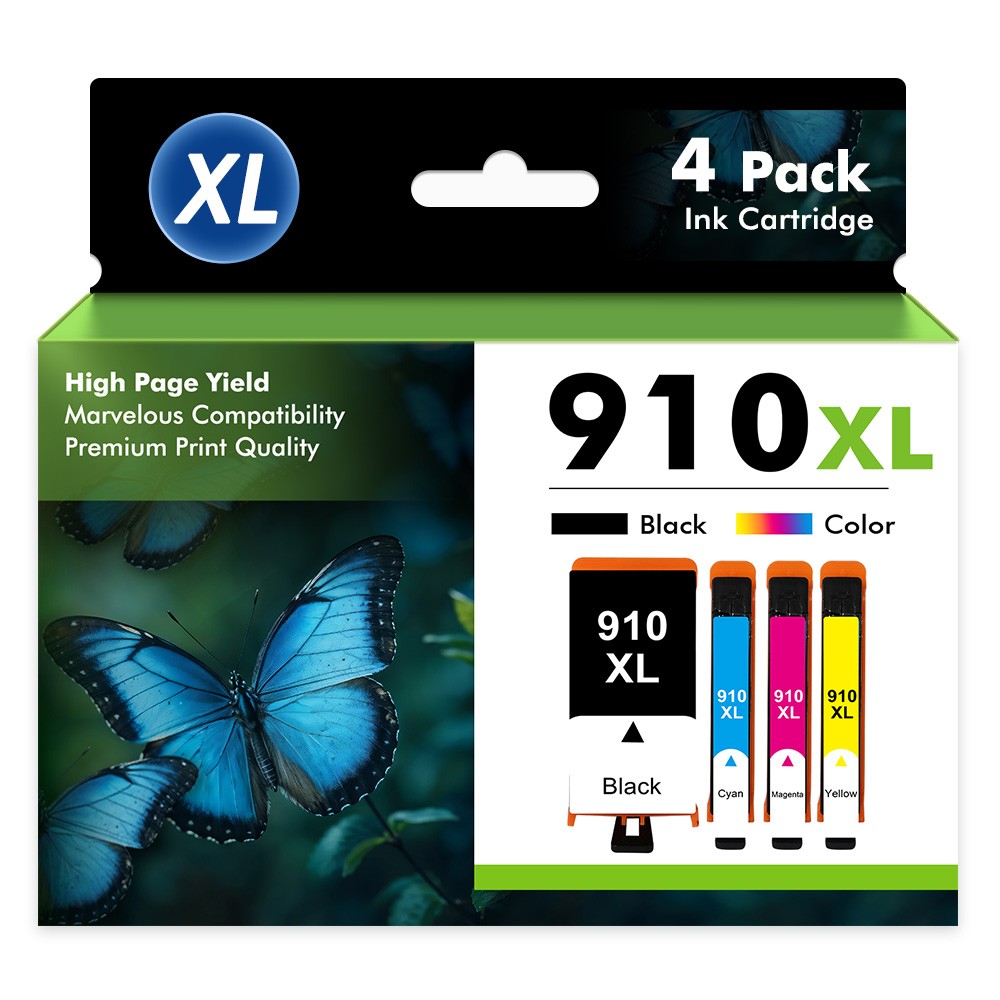4PK 910 XL 910XL Ink Cartridges for HP 910-XL Ink OfficeJet Pro 8020 8015 8028