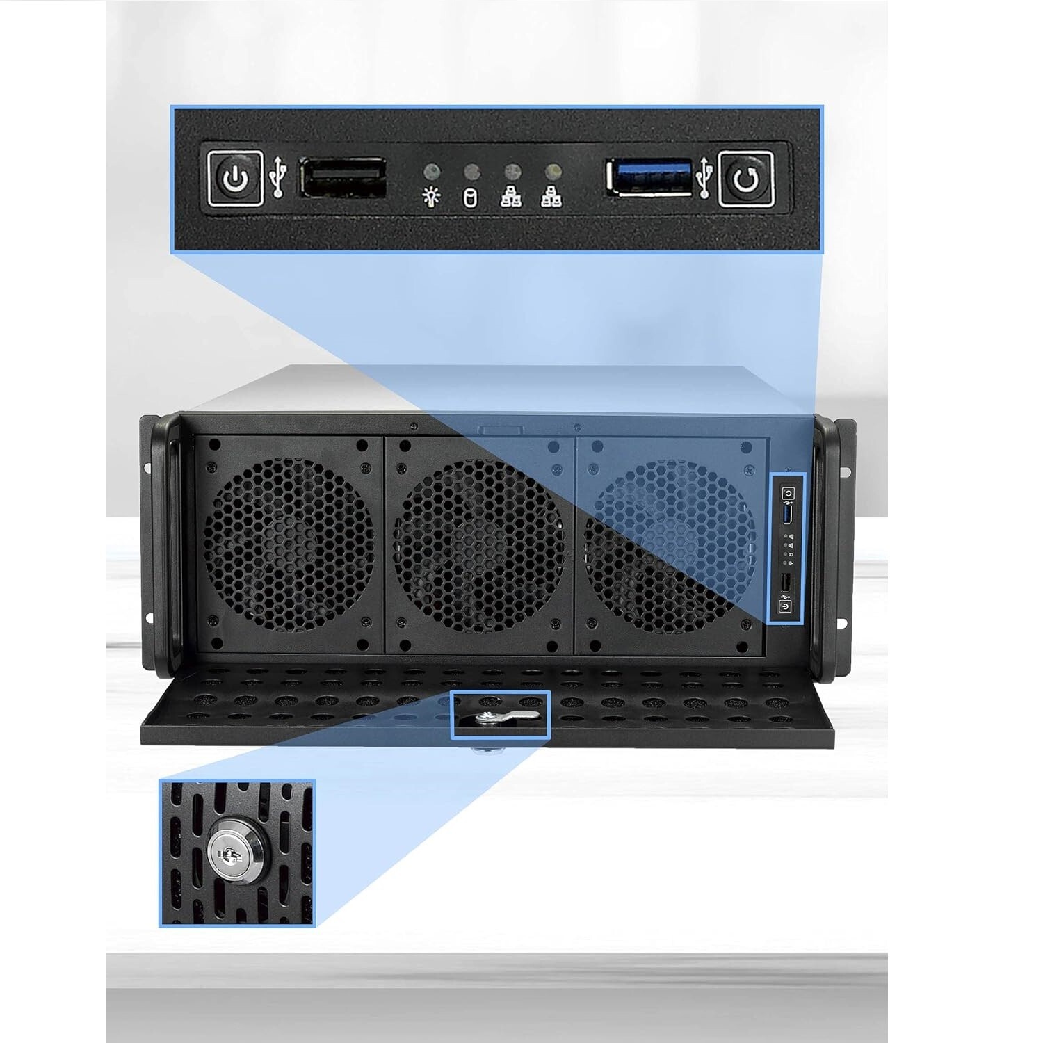Rosewill RSV-L4500U 4U Server Chassis 15 Bay Rackmount Case 15x 3.5 HDD Bays
