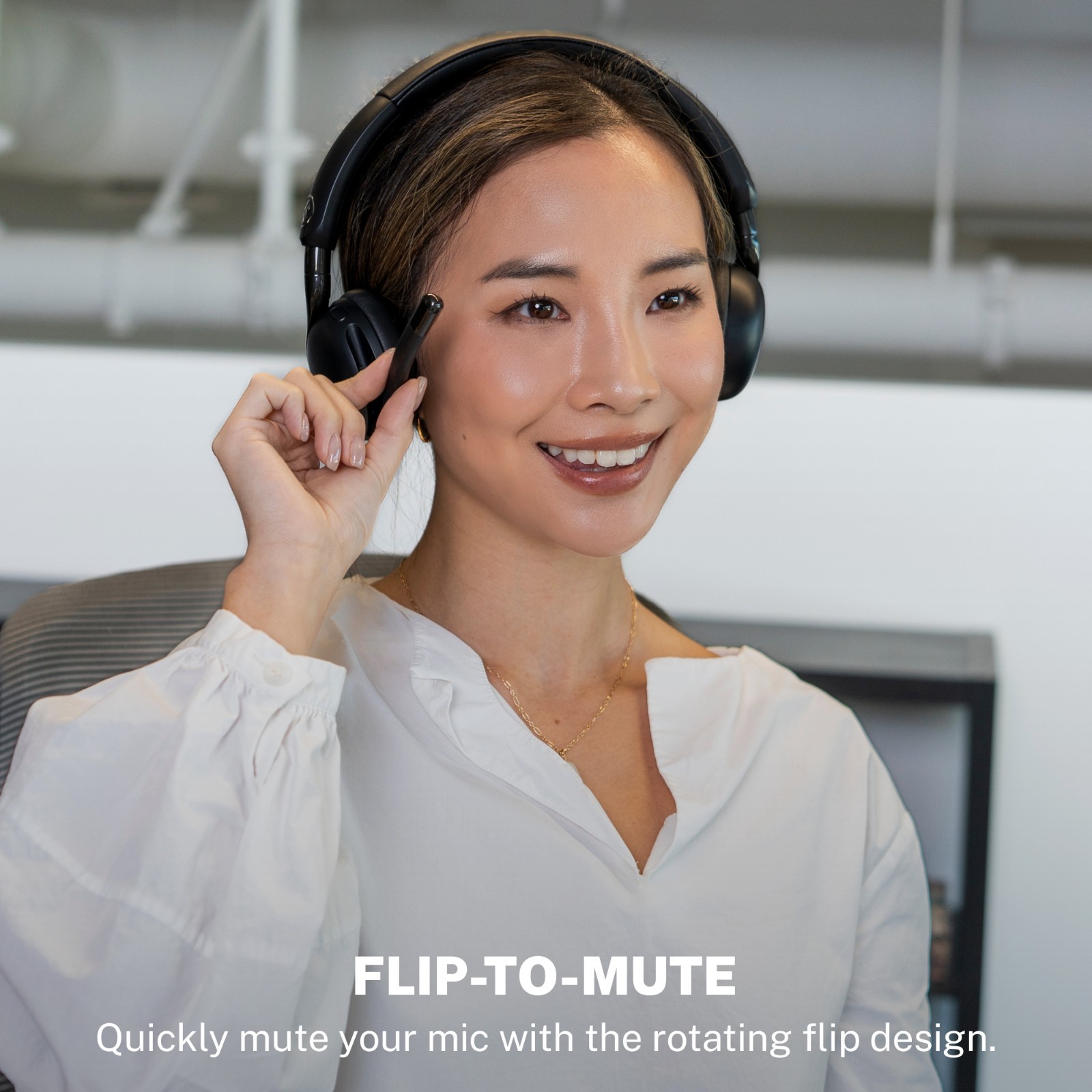 JLab GO Work 3 Wireless On-Ear Headset, Boom Mic, USB Dongle Connection
