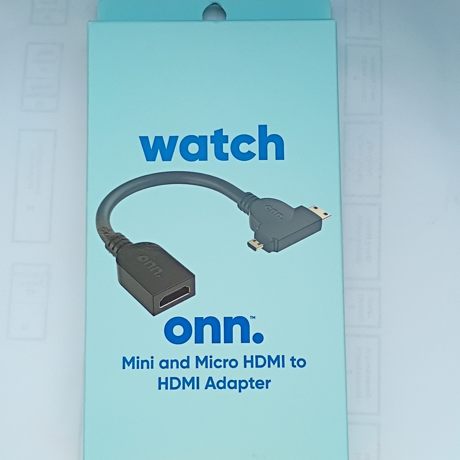 onn. Mini & Micro HDMI Male to HDMI Female Adapter 4in Black ona19av030
