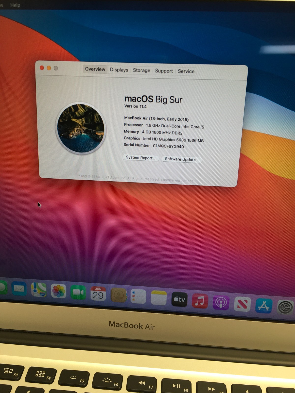 Apple MacBook Air 13.3″ (128GB SSD, Intel Core i5 5th Gen., 1.6GHz, 4GB RAM)…