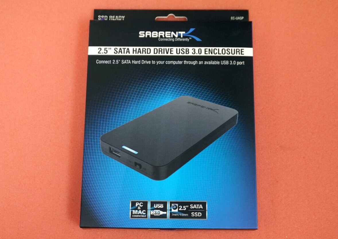 Sabrent 2.5″ SATA/SSD USB 3.0 Tool-Free External Hard Drive Enclosure EC-UASP