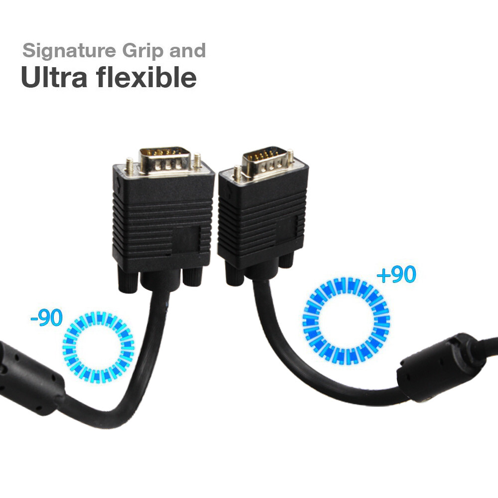 30ft VGA SVGA D-Sub Male to Male Monitor Cable for PC TV Projector LCD M/M 15pin
