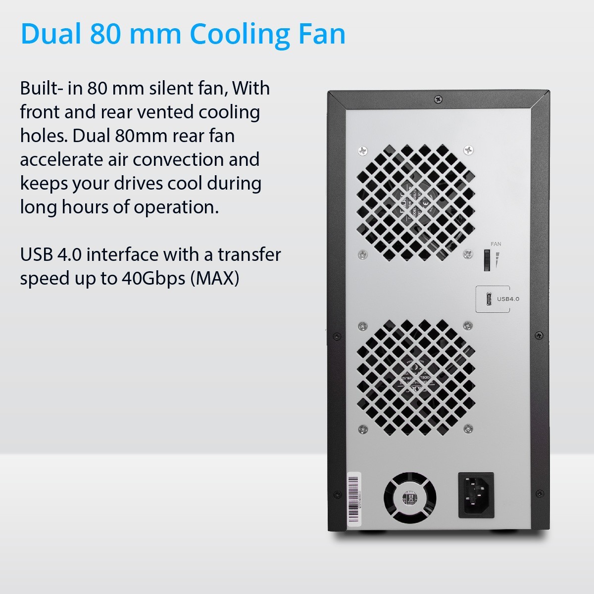 Open Box – USB 4.0 40Gbps 8 Bay Tool Less Tray 2.5″ 3.5″ SATA HDD Enclosure