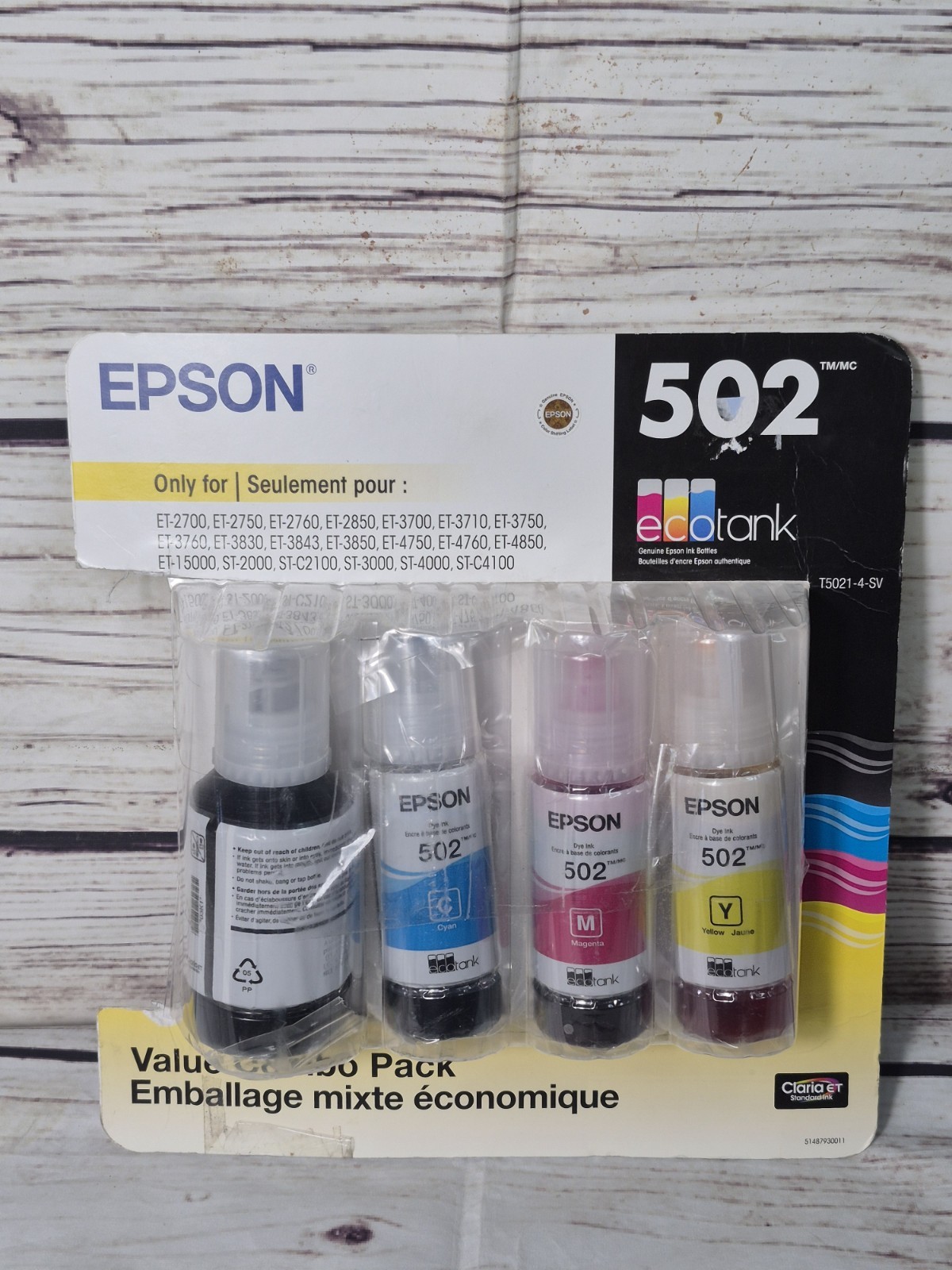 Genuine Epson 502 Ink Combo Pack for ET-2760 3760 4760….Printers Exp 02/2029