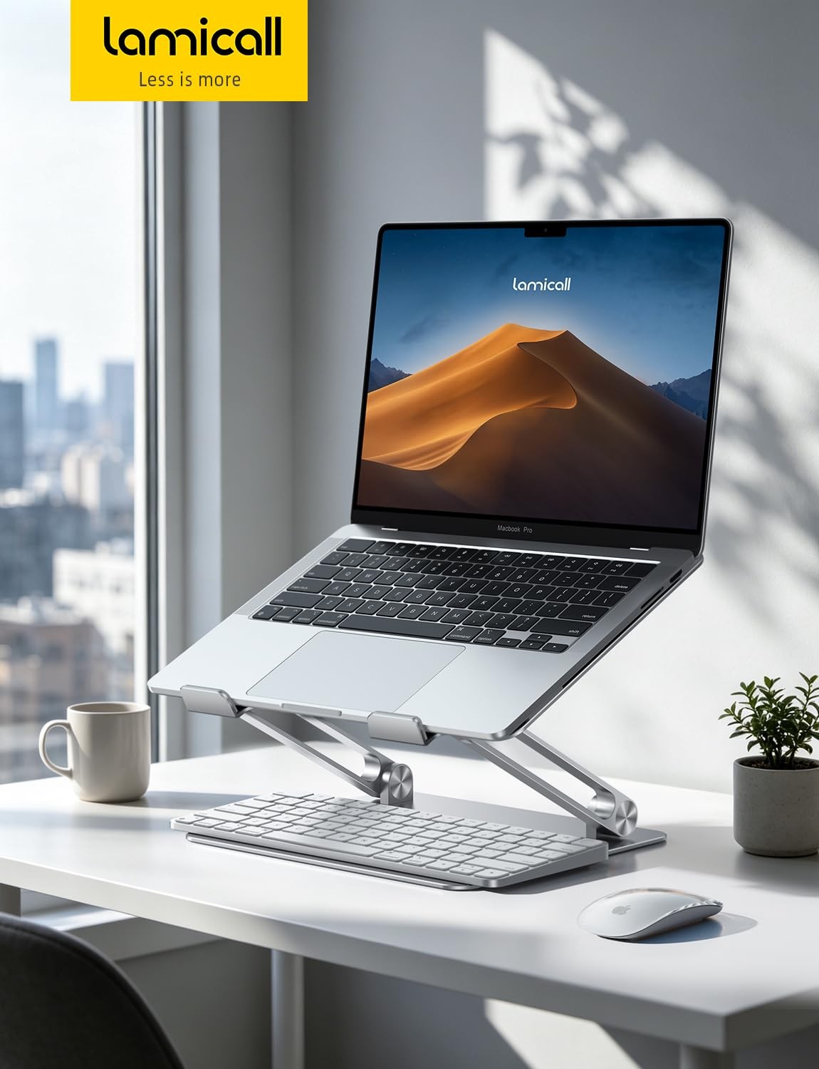Lamicall Adjustable Laptop Stand, Portable Laptop Riser, Aluminum Laptop Stan