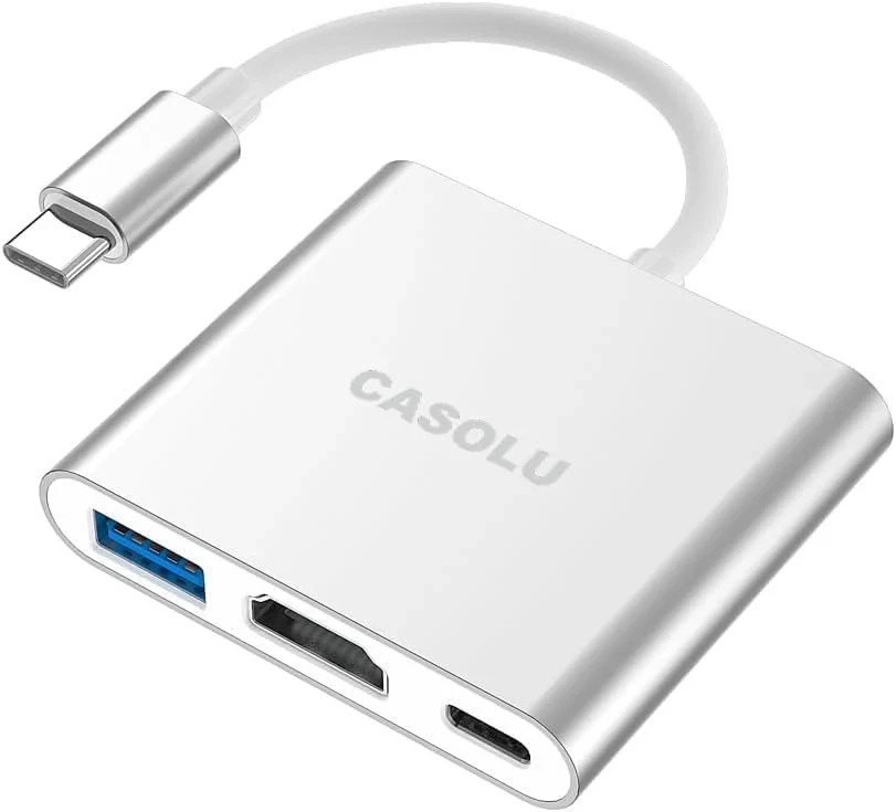USB C to HDMI Adapter, 4K HDMI to USB-C Adapter with 60W PD & USB 3.0 Port Multi