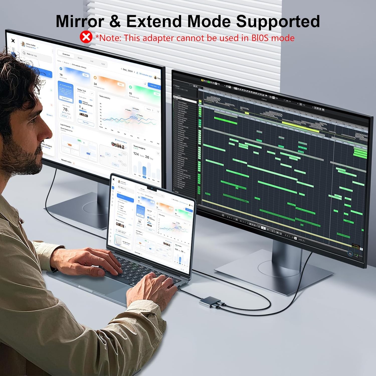 Reborn USB 3.0 to Dual HDMI Adapter 1080P 60Hz Windows Mac Multi Monitor