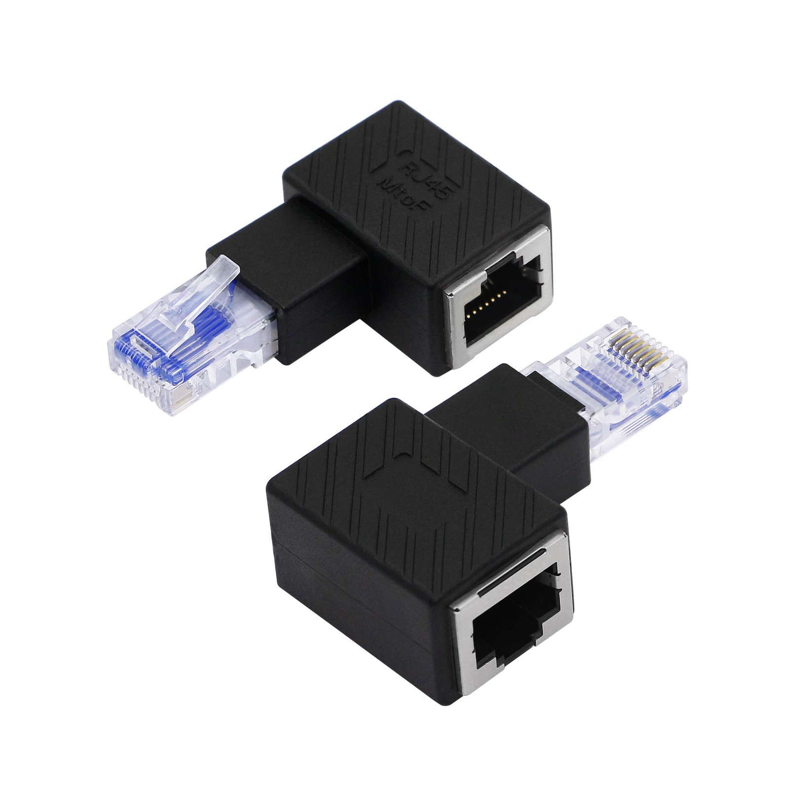 Cat5e/cat6 Rj45 Ethernet Adapter2pack 90 Degree Ethernet Rj45 / 8p8c Male To Fe