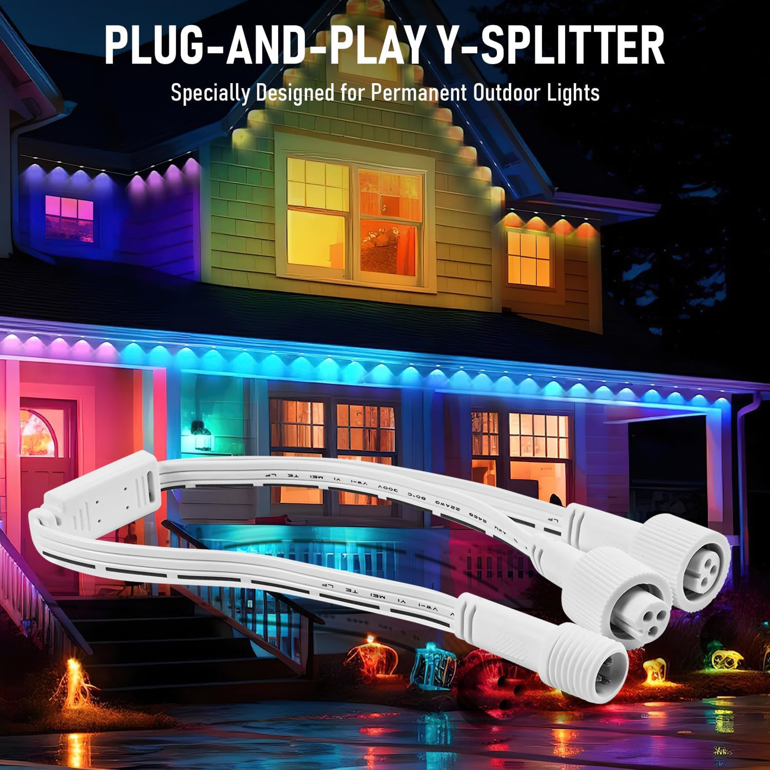 Y Splitter Connector – 1 Male to 2 Female for Govee Outdoor Lights