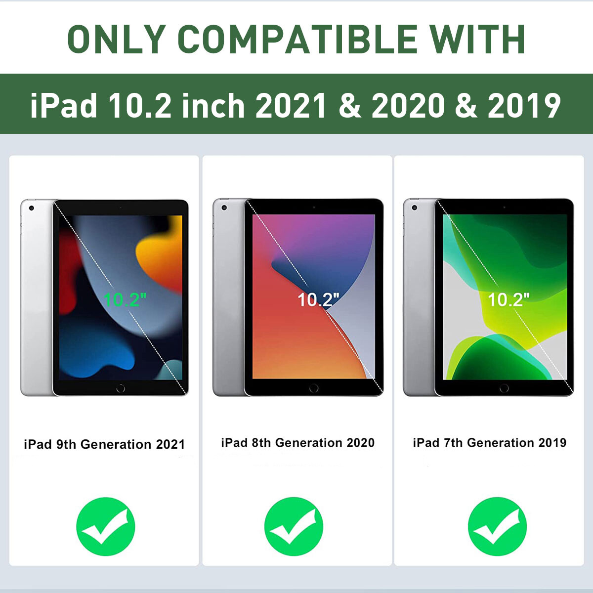 For iPad 9th/8th/7th Generation Case Shockproof Heavy Duty Stand Hard Cover