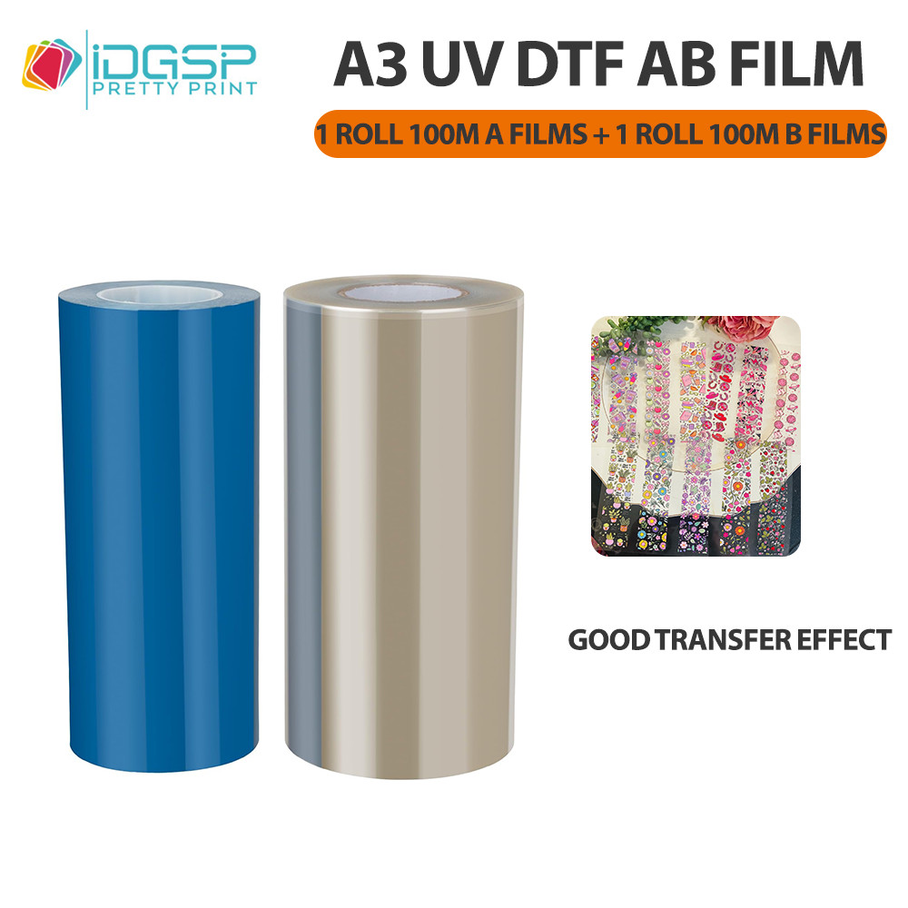 A3 UV DTF AB Film 12in×328ft for A3 UV DTF Sticker Printer
