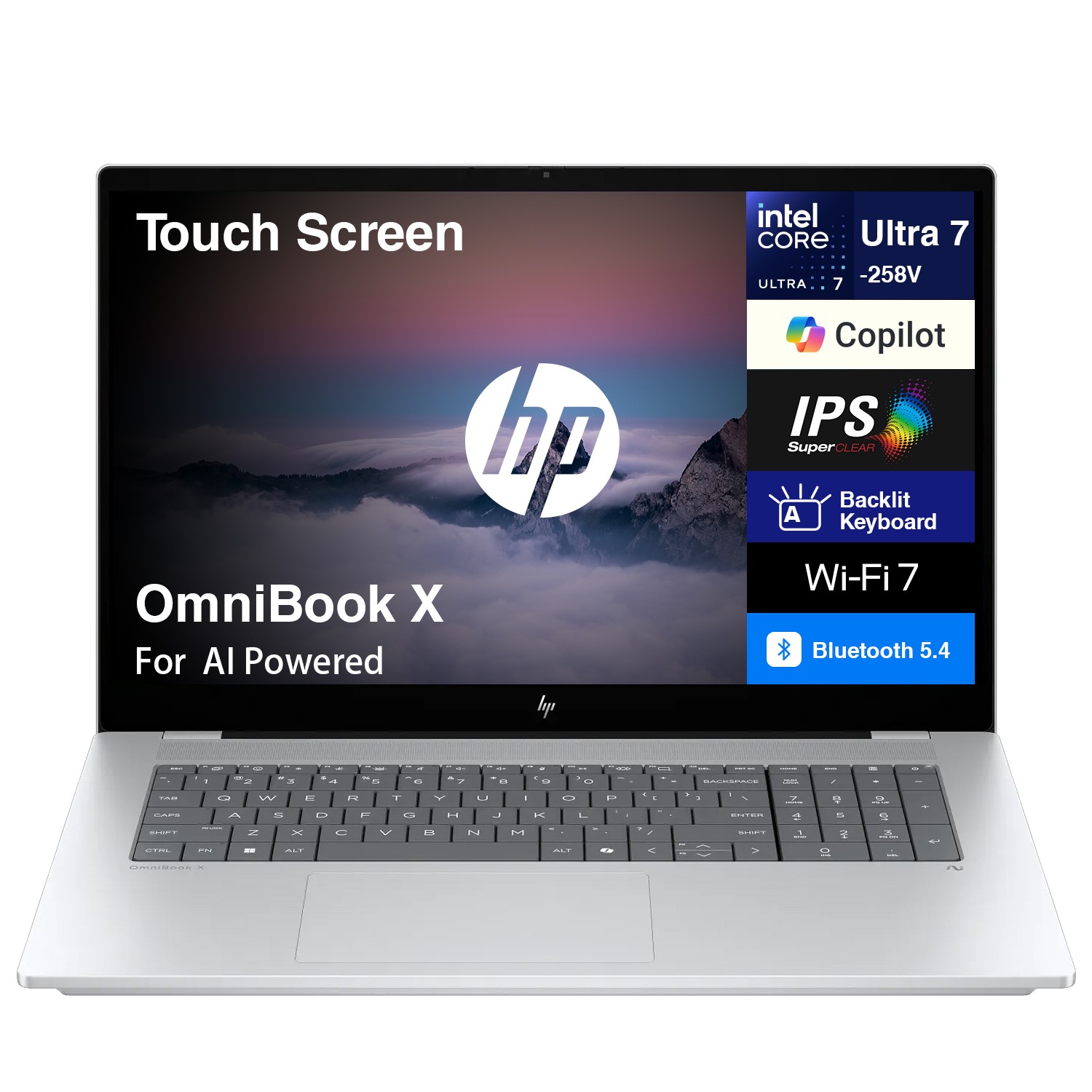 HP OmniBook X AI 17.3″ Touch IPS FHD Intel Ultra 7 258V 32GB 2TB SSD W11H Laptop