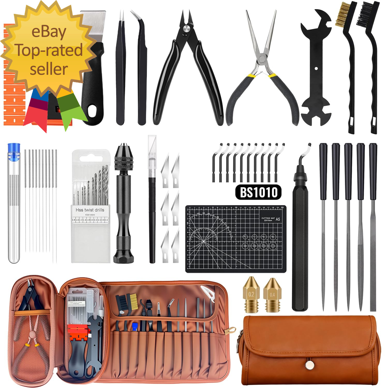 66Pcs 3D Printer Tools Kit with Storage Case All In One Accessories for FDM SLA