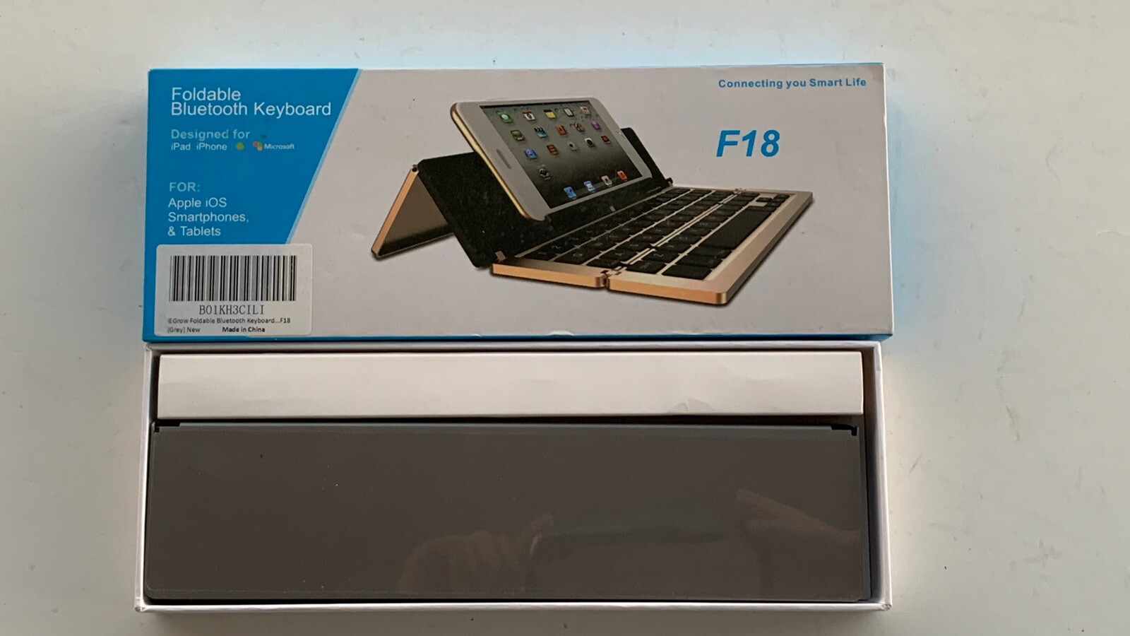 F18 Universal Portable Bluetooth Keyboard for Apple IOS Android Silver