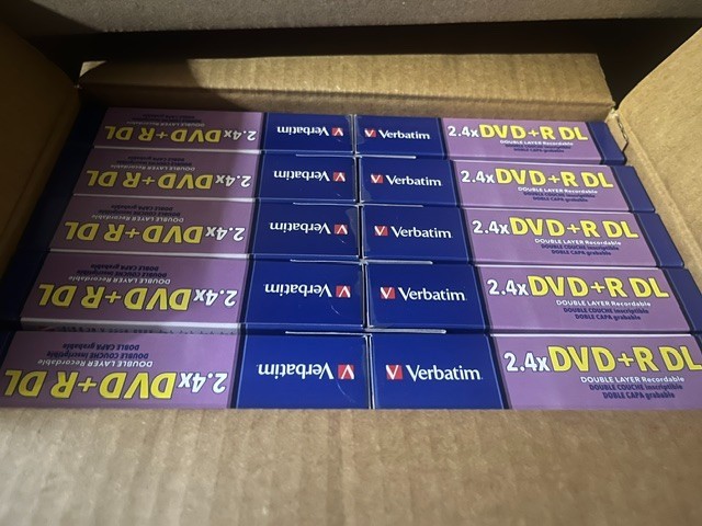 20 PCS VERBATIM DVD+R DUAL LAYER DL, VERBATIM LOGO, 2.4X, 9.6GB, 95166 FREE SHIP