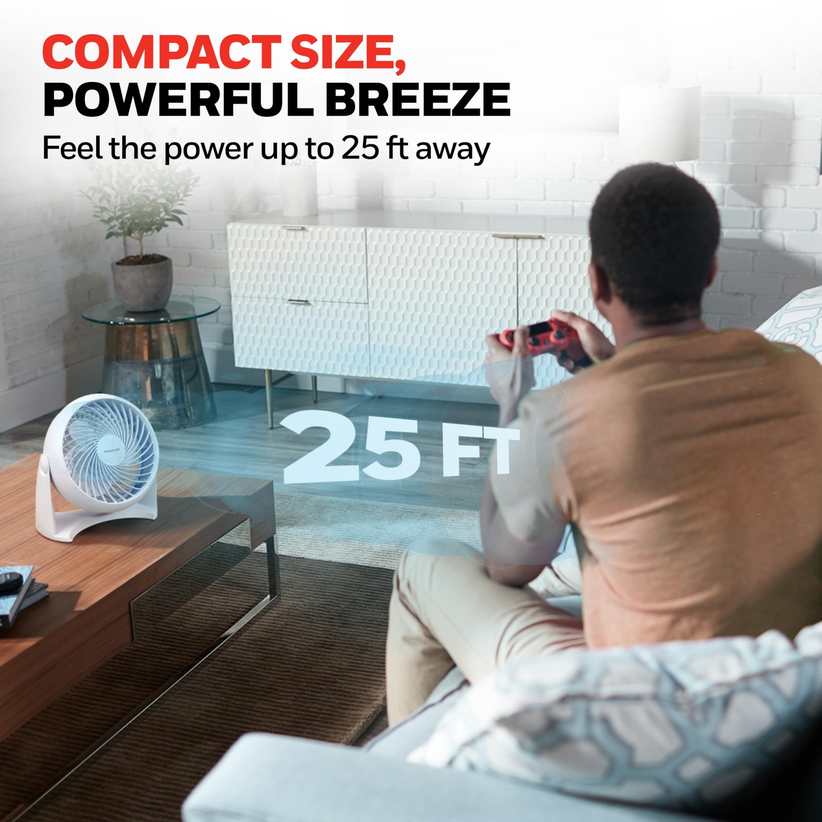 Honeywell HT-904 TurboForce Tabletop Air Circulator Fan, Small, White