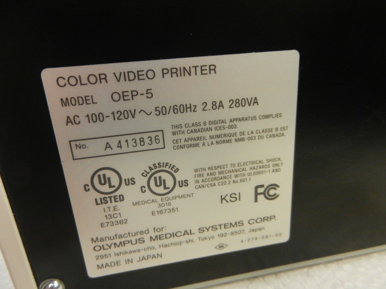 Olympus OEP-5 Color Video Printer