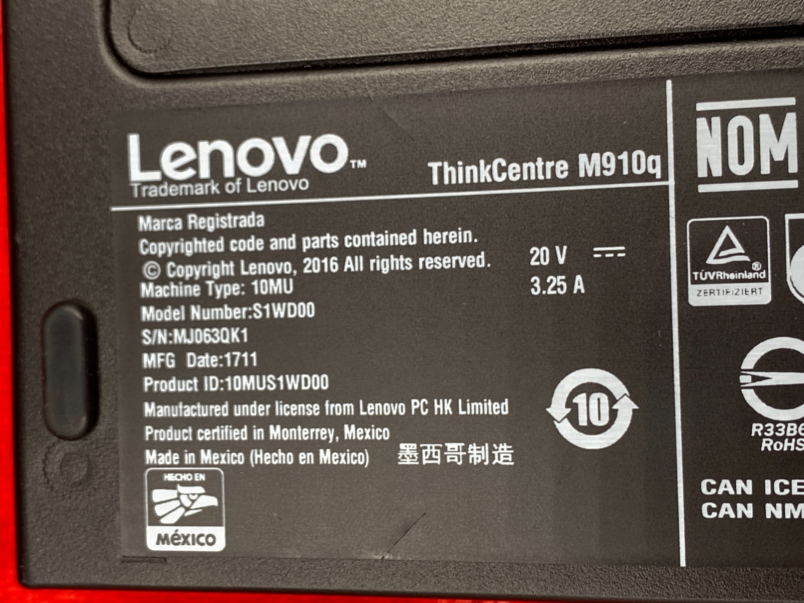 LENOVO THINKCENTRE M910q TINY i7-7700T 8GB RAM 250GB SSD WINDOWS 11 WiFi+CHARGER