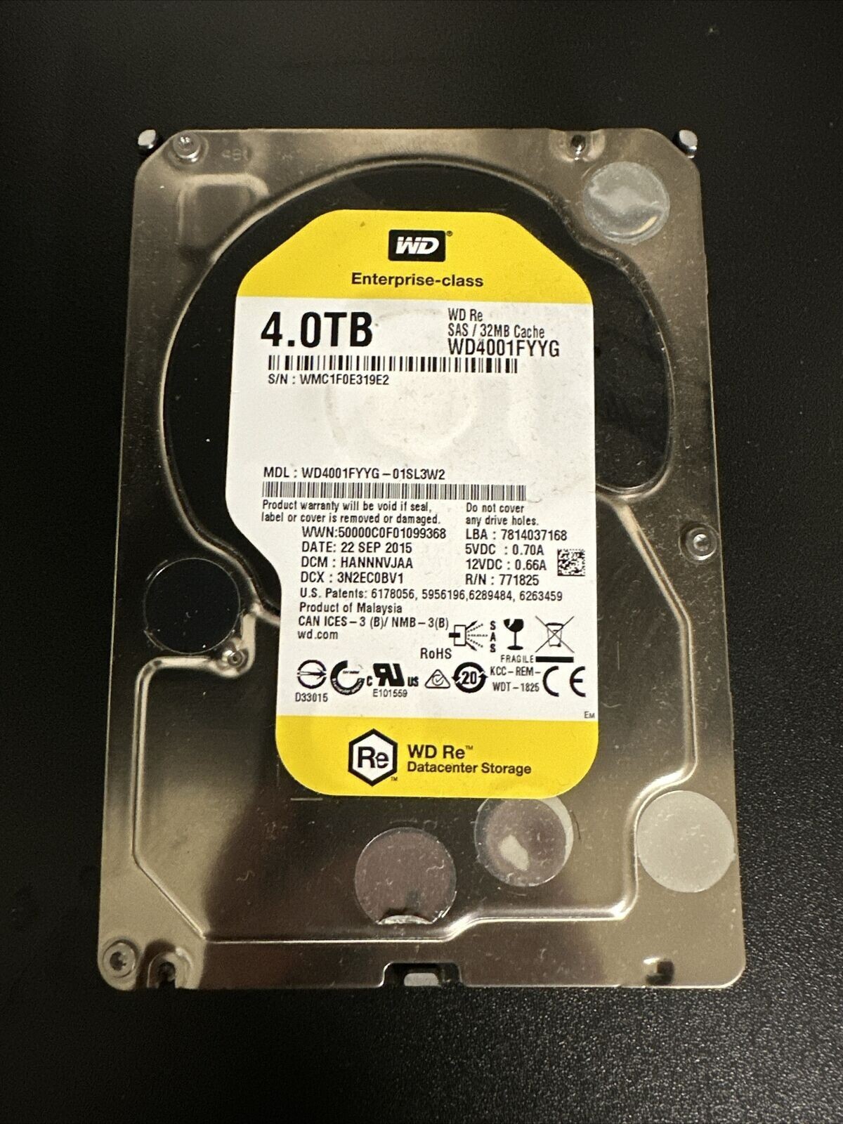 Western Digital WD SAS WD4001FYYG 4TB 7200RPM 3.5″ 32MB Cache Hard Drive