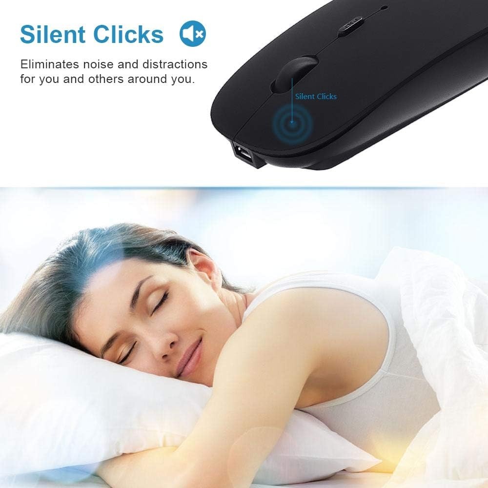 Bluetooth Mouse for Laptop/MacBook/iPad/Android PC,Rechargable Quiet Slim Wir…