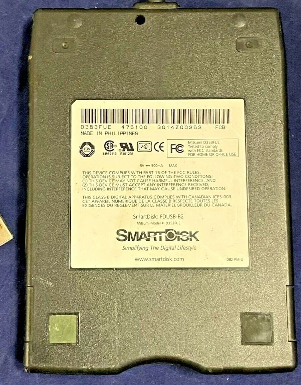 EXTERNAL FLOPPY DISK- SmartDisk FDUSB-B2 DT53FUE