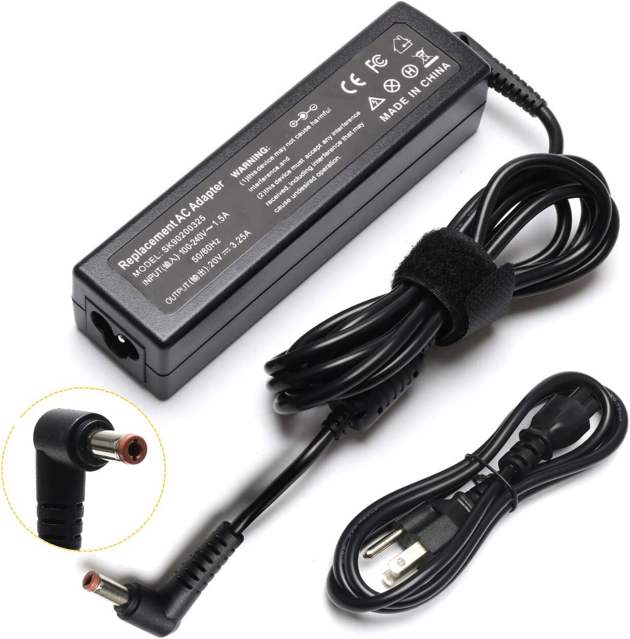 20V 3.25A AC Adapter Charger for Lenovo Y500 Y480 Y580 Z580 B450 B560 B570 B575