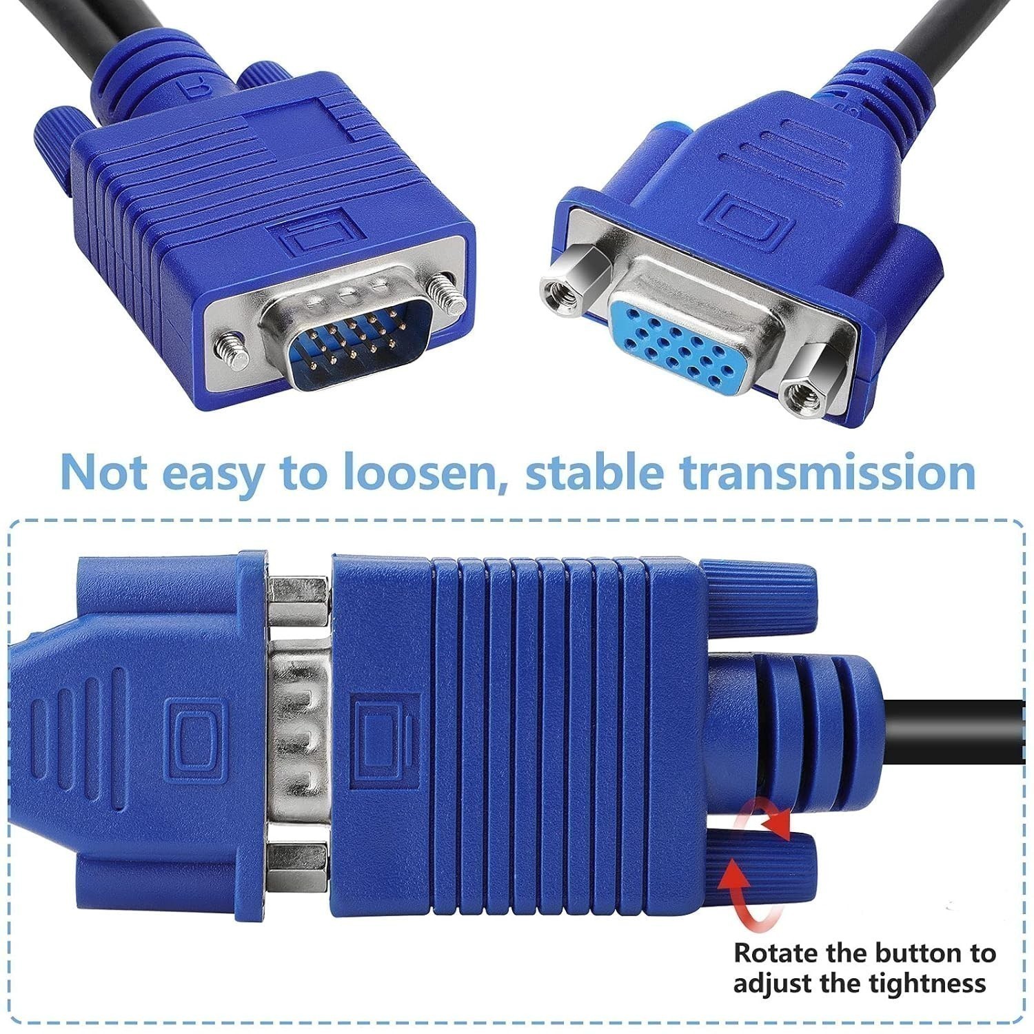 1 pc To 2 VGA SVGA MONITOR Male to 2 Dual Female Y Adapter Splitter Cable 15 PIN