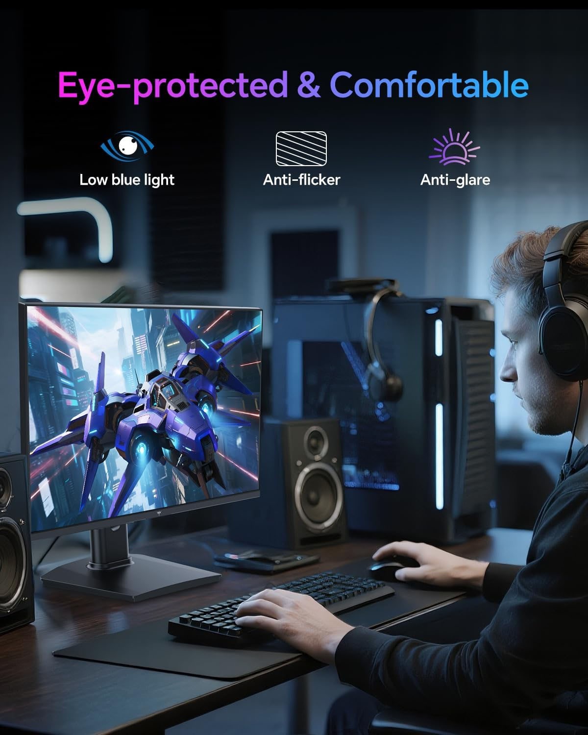KTC H24T7 24″ Gaming Monitor 180Hz,2K 1440P Computer Monitor,Fast IPS,HDR400,1ms