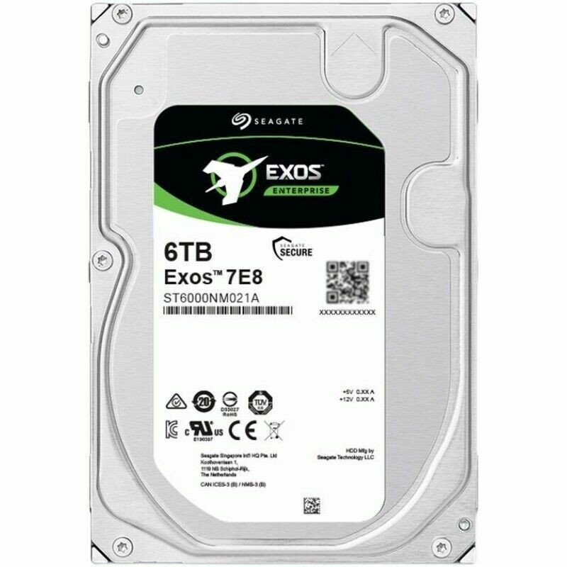 Seagate Exos 7E8 ST6000NM021A 6TB SATA 3.5″ 7200RPM 256MB 6G 512e Hard Drive
