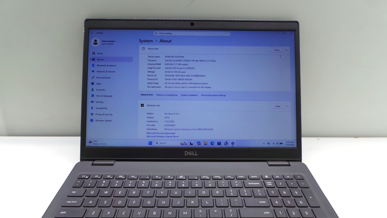 Dell Latitude 3510 15.6″ | i5-10210U 1.60GHz | 8GB DDR4 256GB NVMe | WIN 11 PRO