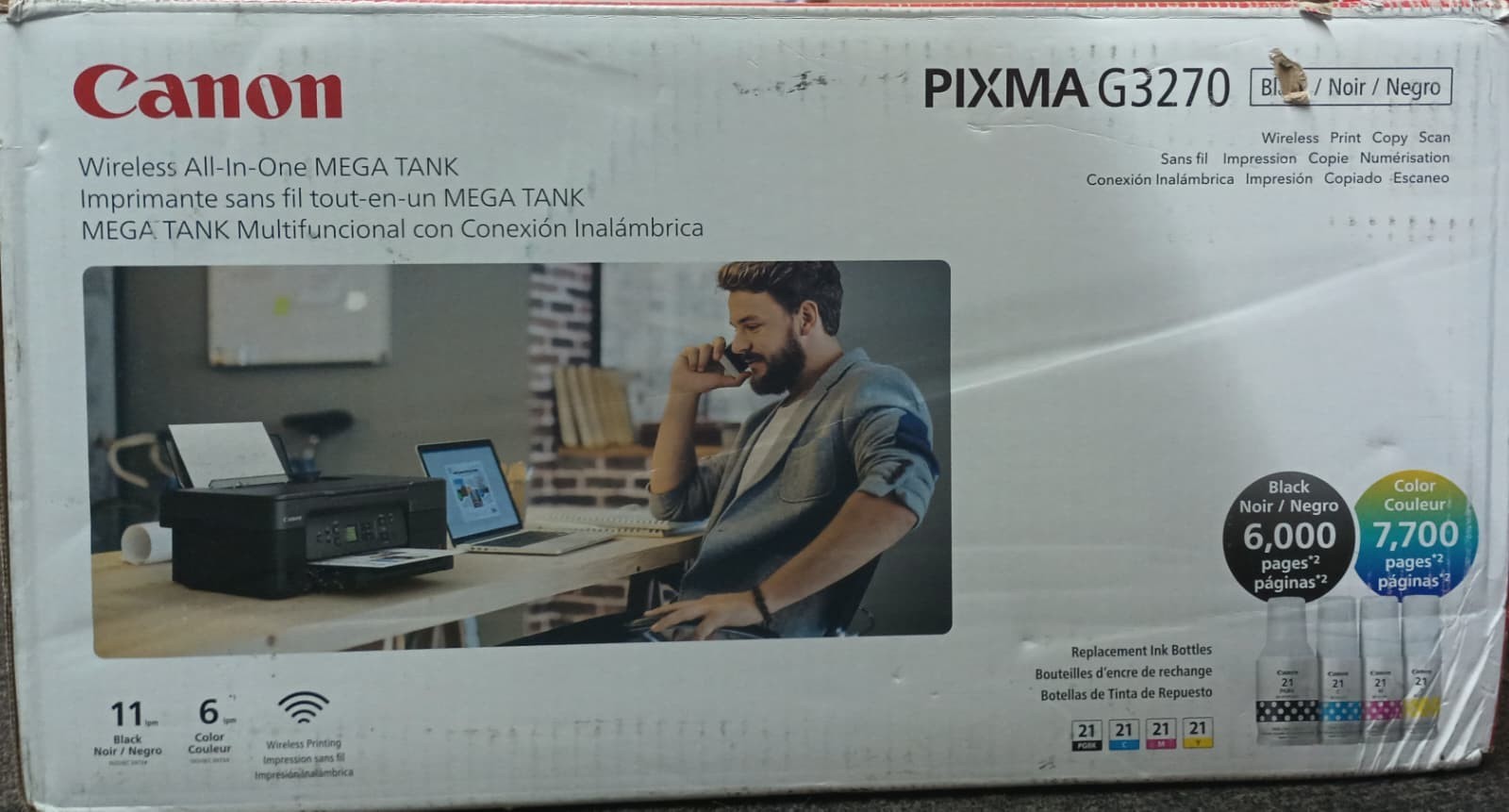Canon PIXMA G3270 MegaTank Wireless Color All-in-One Inkjet Printer