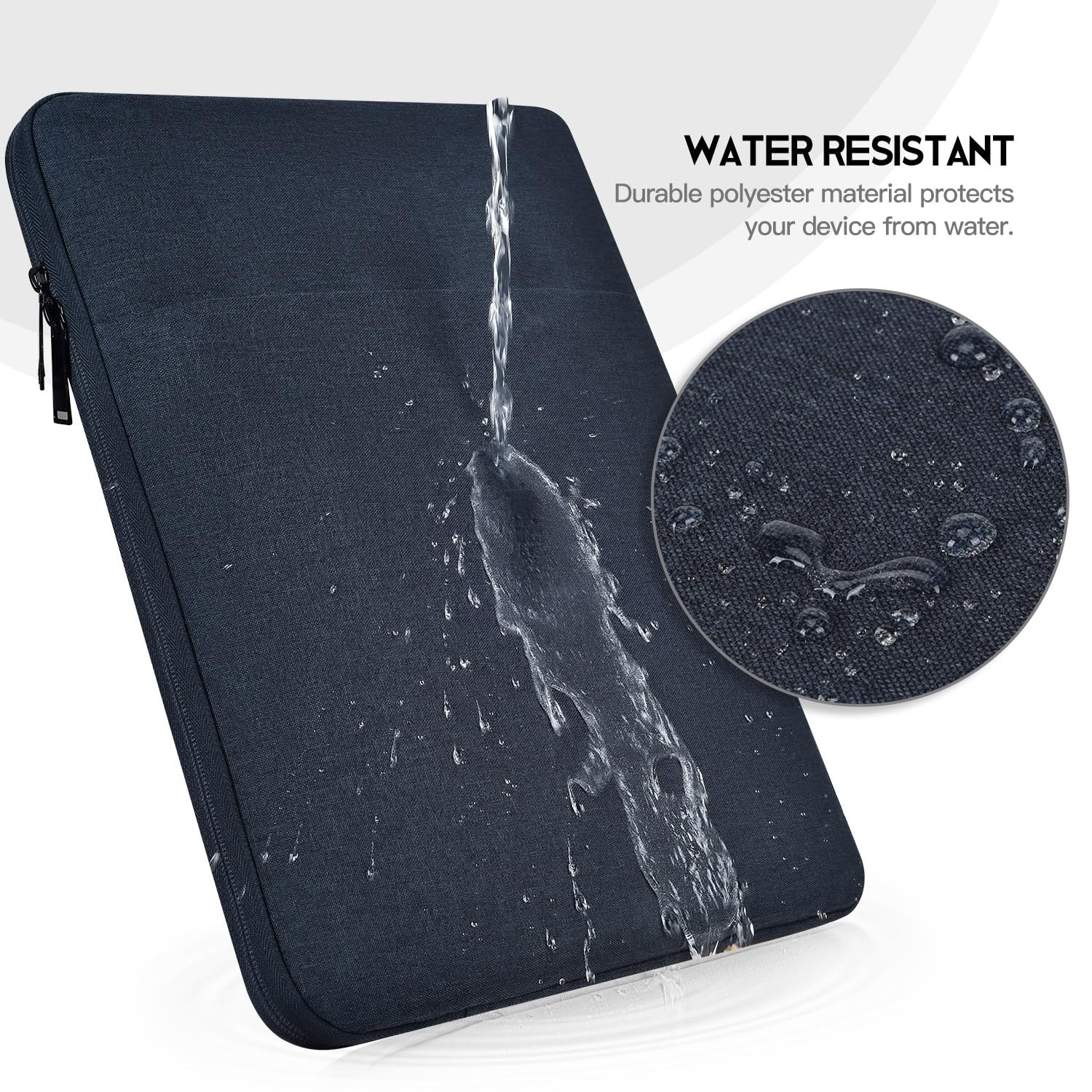 CaseBuy Portable Monitor Sleeve 15.6-16.1 Inch, Navy Blue, Padded