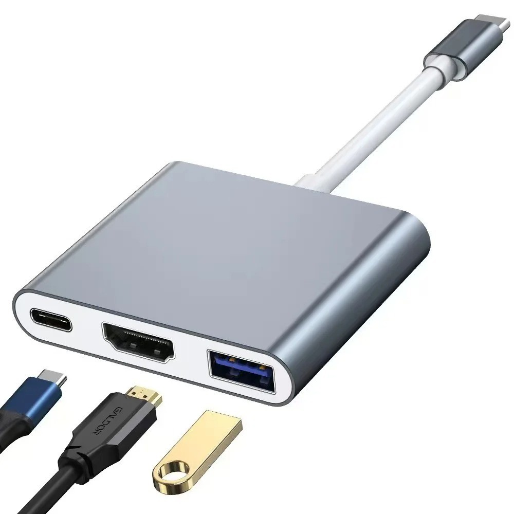 3 Port USB Type C Hub with 4K HDMI USB 3.0 PD Fast Charge