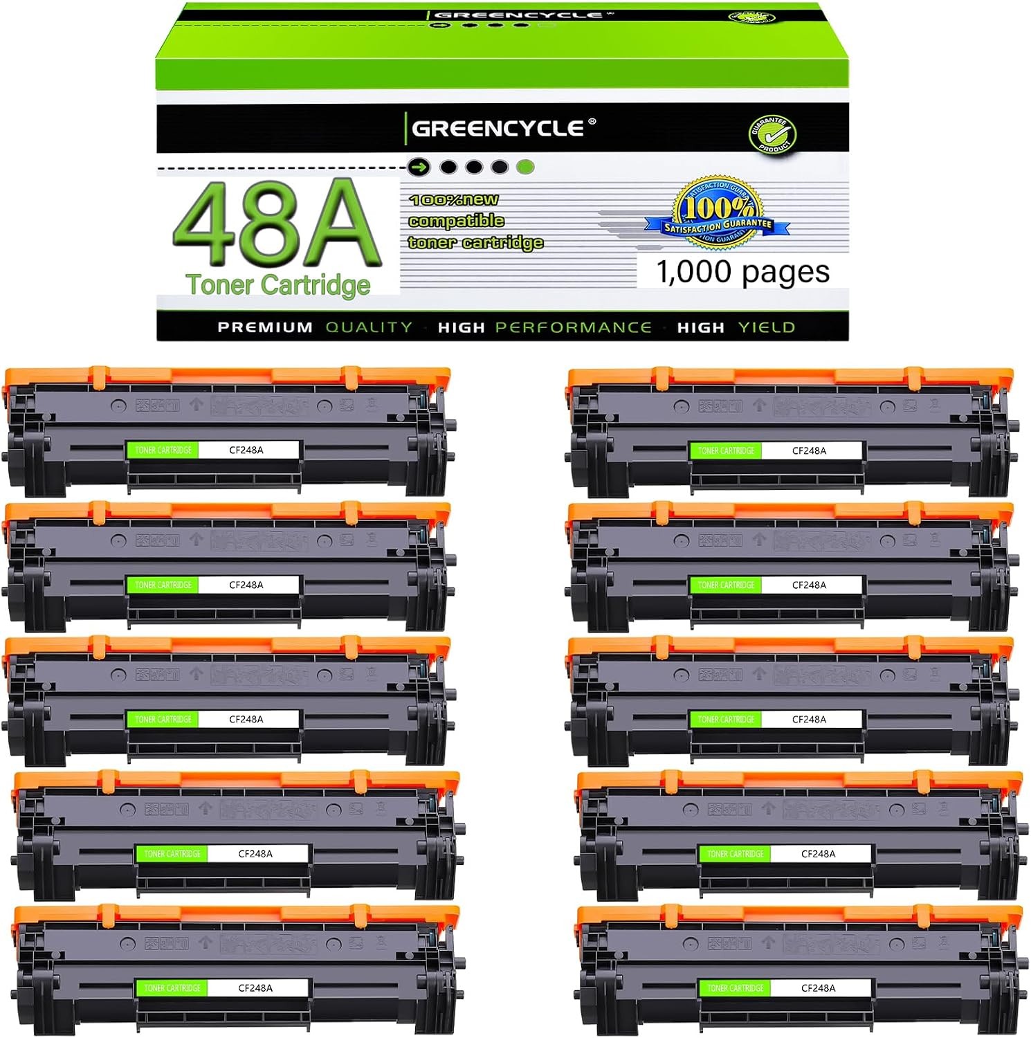 10PK Compatible Toner Cartridge for HP 48A CF248A LaserJet Pro M16w MFP M28a