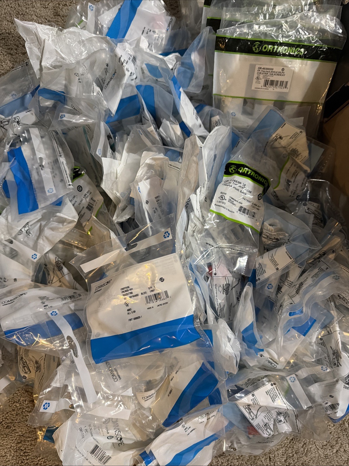 MASSIVE Low Voltage CAT5e/CAT6 Lot -Plates/Jacks/Biscuits And More! Commscope!