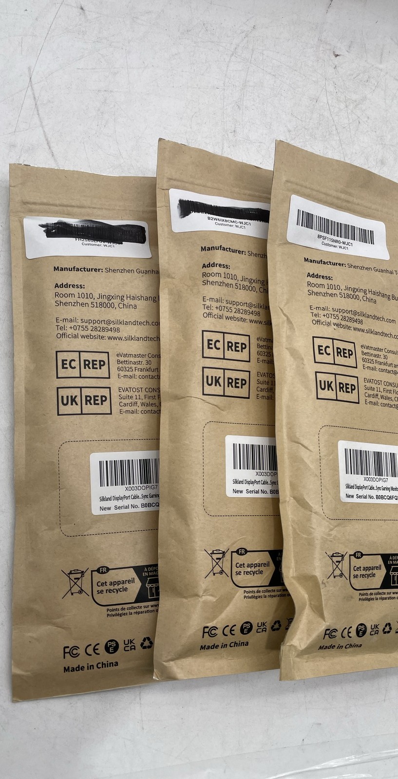 Silkland VESA Certified 80Gbps DisplayPort 2.1 Cable 6.6FT Lot of 3 NEW
